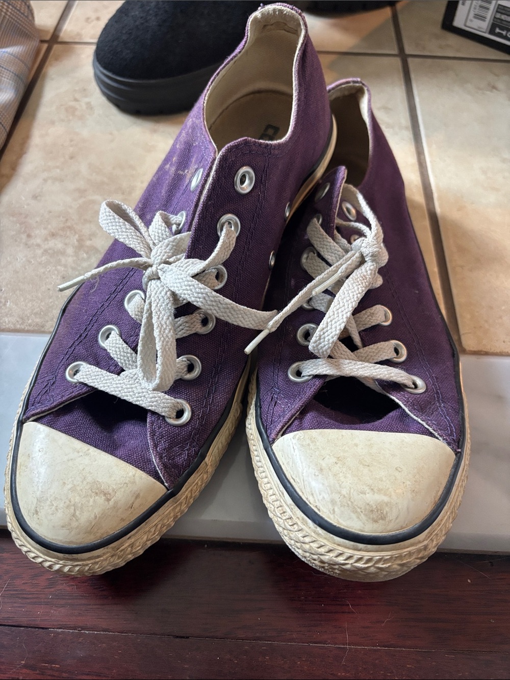 Converse all star purple flats